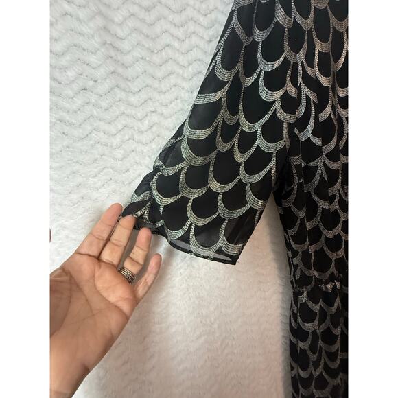 BN #1 Attention Black and silver sheer dress, Size L - Picture 4 of 5